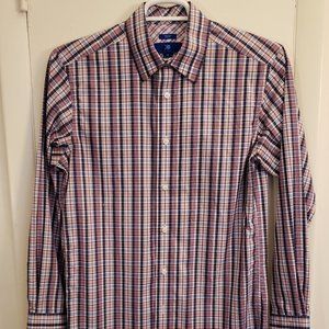 Egara Long Sleeve Slim-fit Dress Shirt Blue/Light Blue/Pink Size M